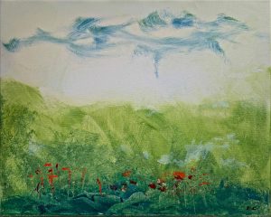 Fleurs et dragon (33x41cm)